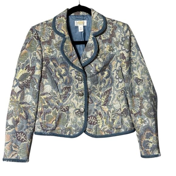 Talbots Floral Tapestry Blazer Jacket  Velvet SZ 6P - Picture 1 of 9